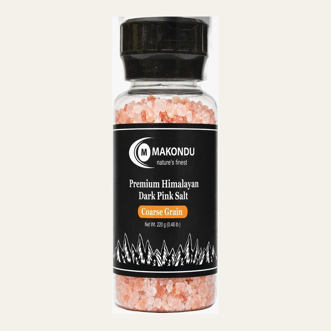 Makondu Himalayan Dark Pink Coarse Salt plastic grinder, 220 g