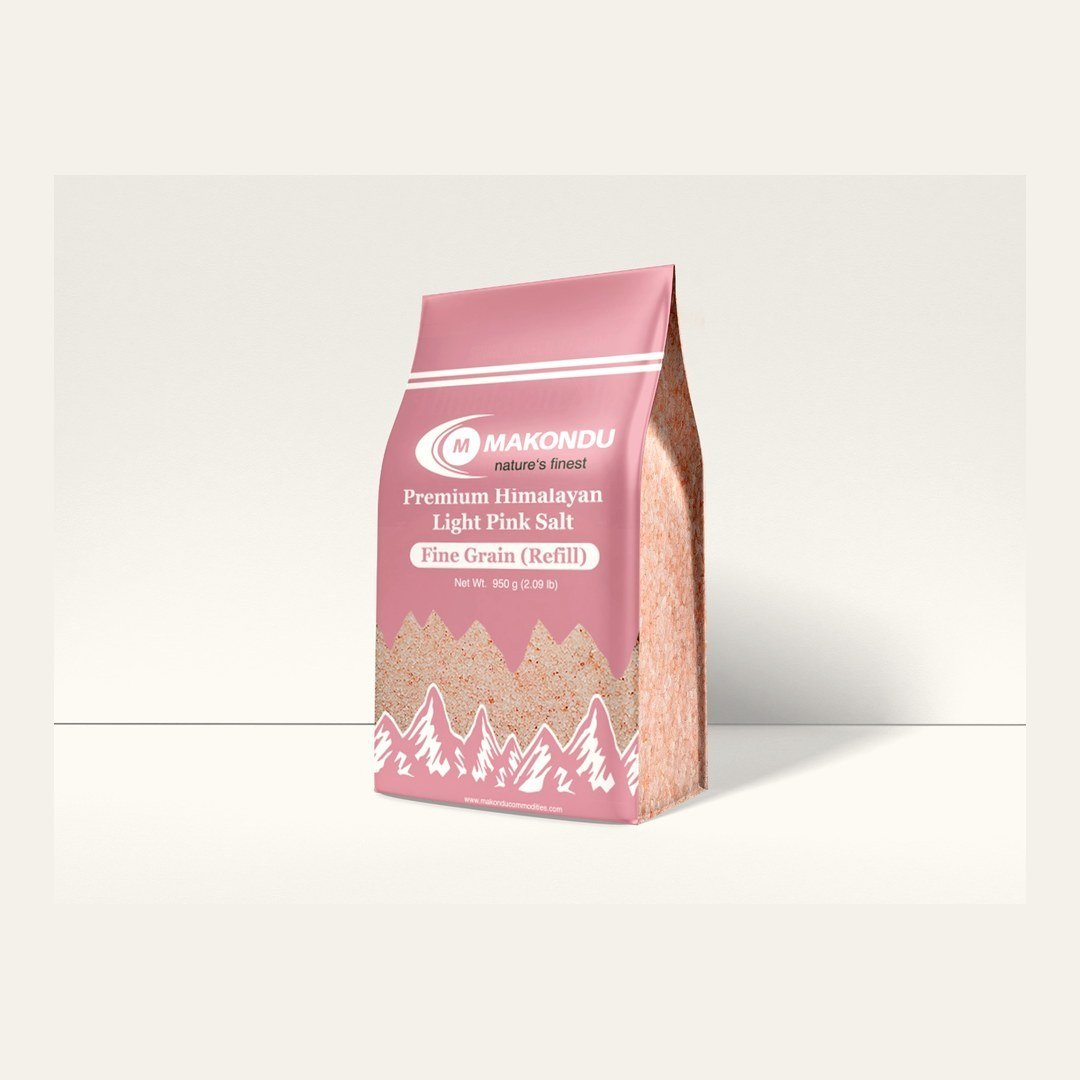 Premium Himalayan Light Pink Salt fine-grain refill pouch
