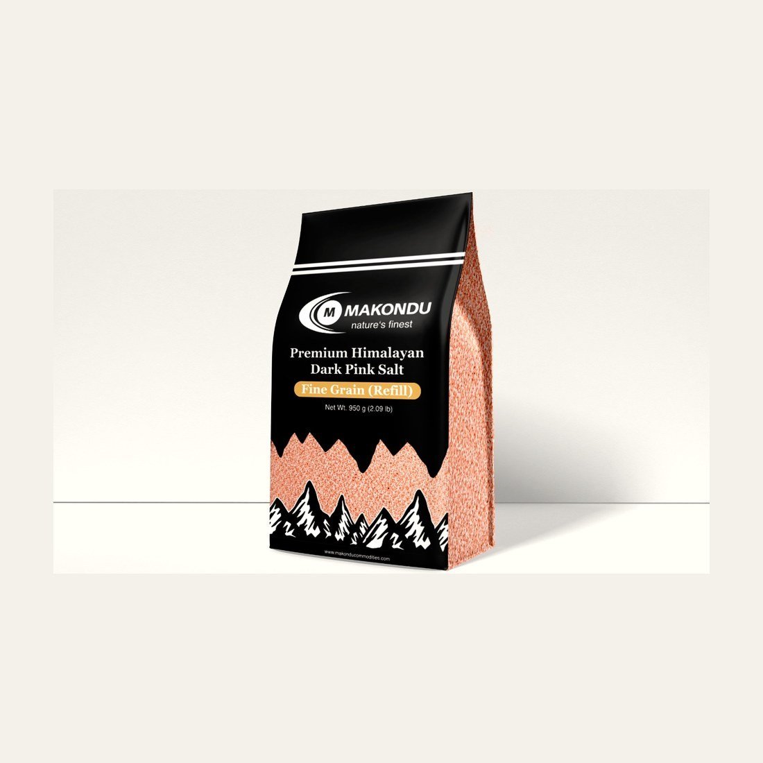 Premium Himalayan Dark Pink Salt 950 g resealable refill pouch