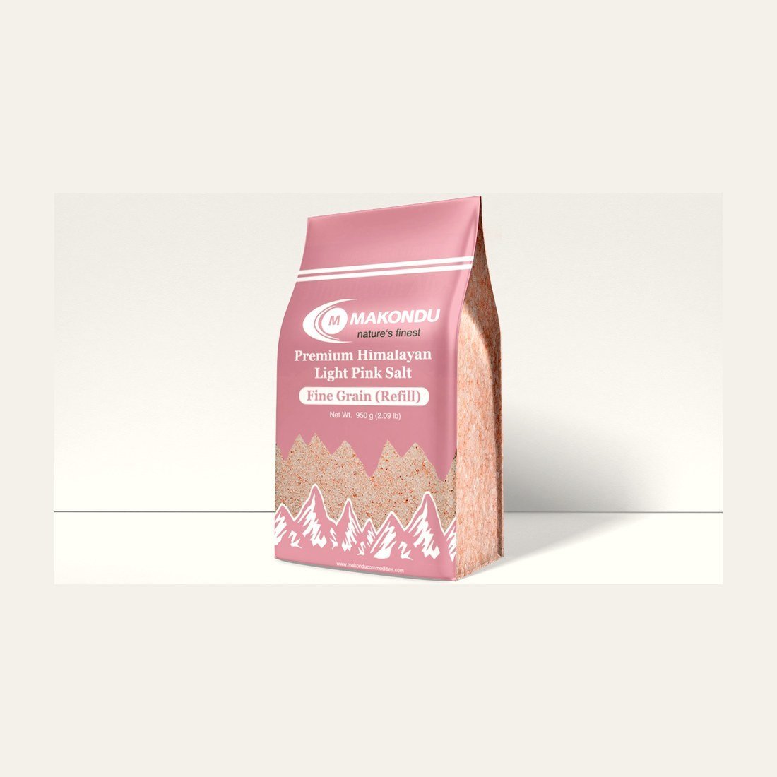 Premium Himalayan Light Pink Salt 950 g resealable refill pouch